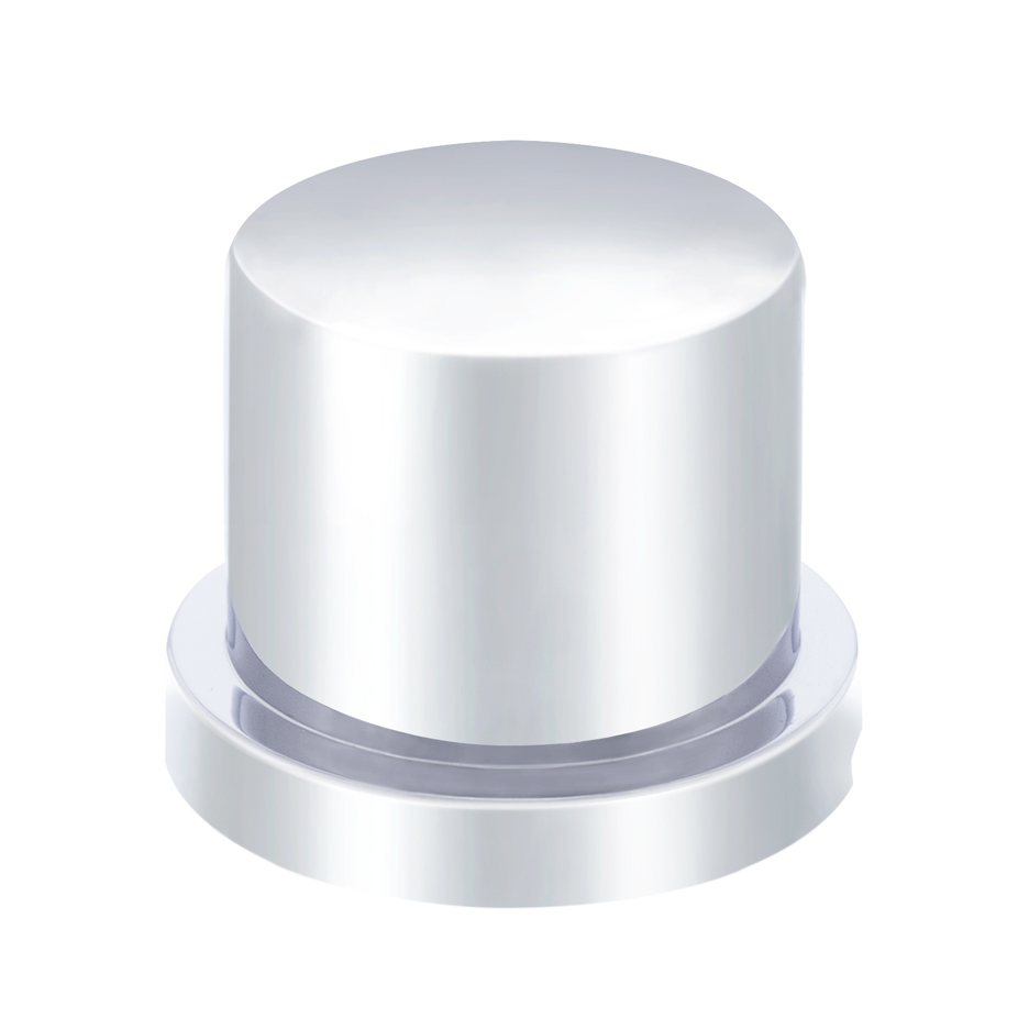 5/8" X 1" Chrome Plastic Flat Top Nut Cover - Push-On (Bulk)
