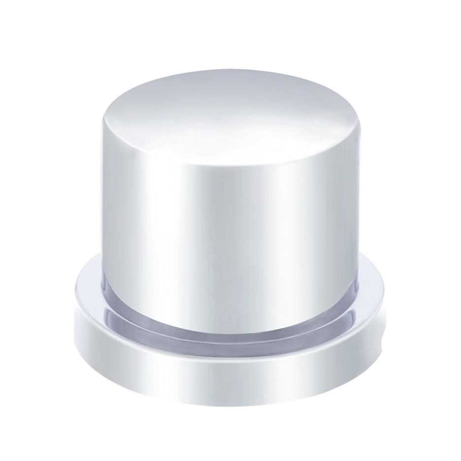 11/16" X 15/16" Chrome Plastic Flat Top Nut Cover - Push-On (Bulk)