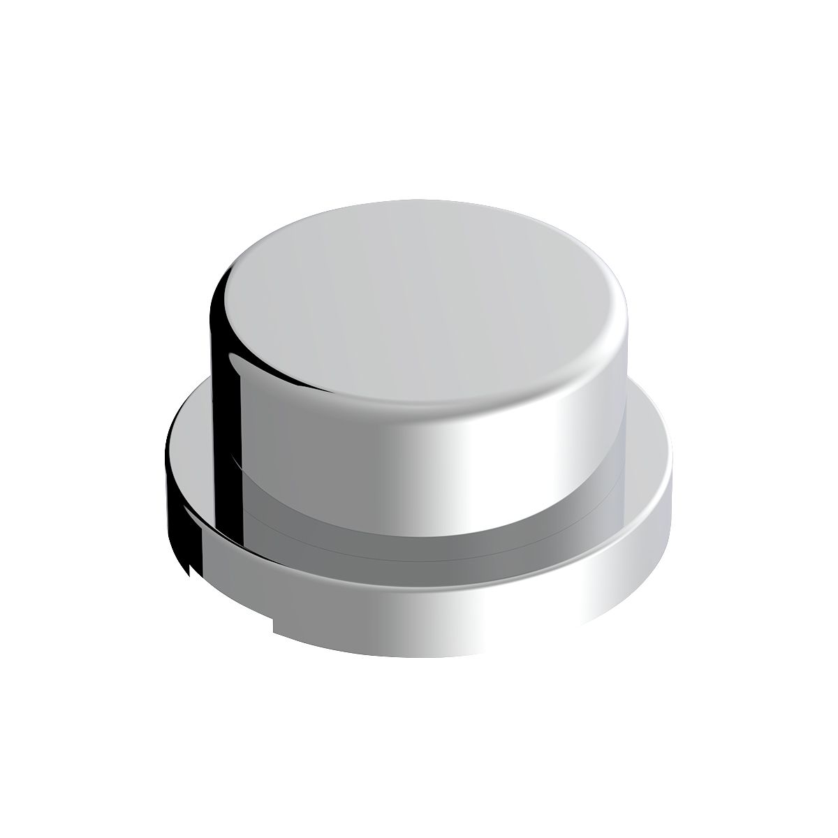 3/4" X 5/8" Chrome Plastic Flat Top Nut Covers - Push-On (10-Pack)