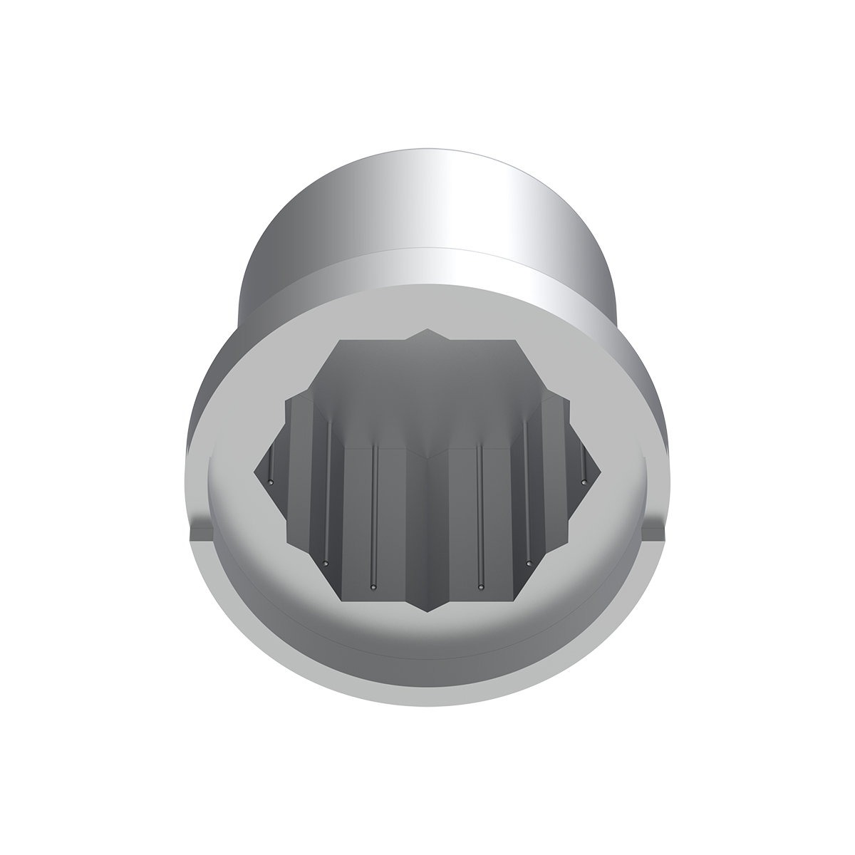 15/16" x 1-3/16" Chrome Plastic Flat Top Nut Covers - Push-On (10-Pack) - Thumbnail 4