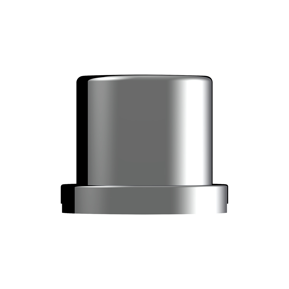 15/16" X 1-3/16" Chrome Plastic Flat Top Nut Cover - Push-On (Bulk) - Thumbnail 2