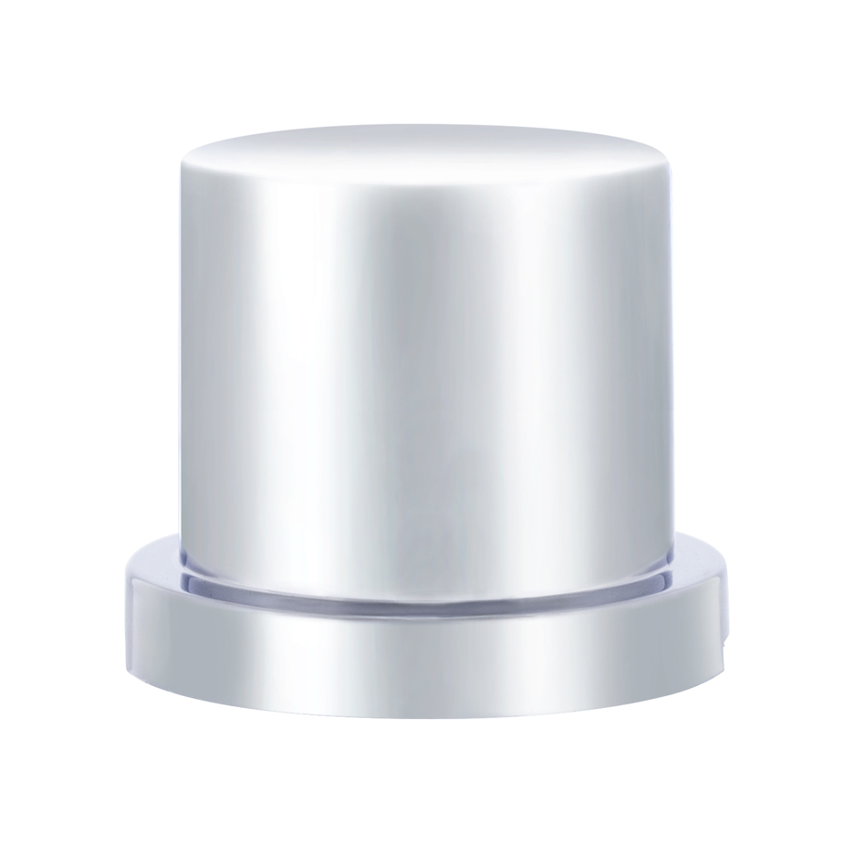 1-1/8" X 1-1/2" Chrome Plastic Flat Top Nut Cover - Push-On (Bulk) - Thumbnail 2