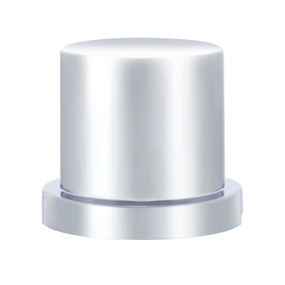 33mm X 1-5/8" Chrome Plastic Flat Top Nut Cover - Push-On (Bulk) - Thumbnail 2