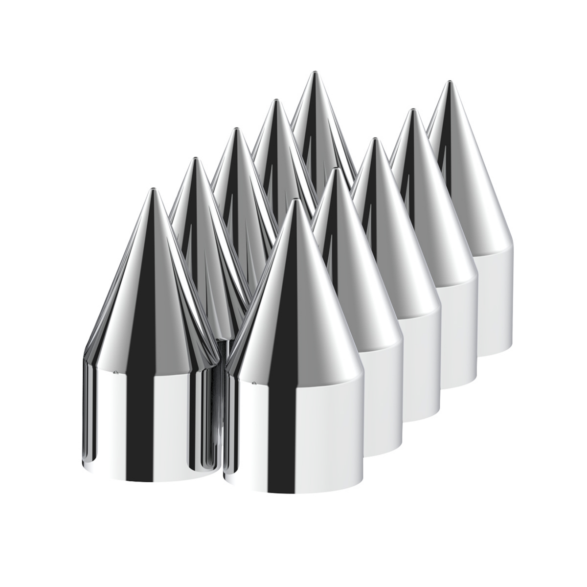 9/16" x 1-1/2" Chrome Plastic Spike Nut Covers - Push-On (10-Pack) - Thumbnail 7