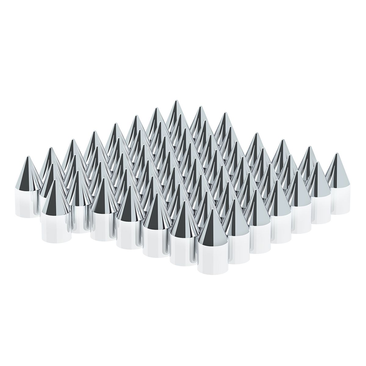 15/16" X 2.5" Chrome Plastic Spike Nut Cover - Push-On (Color Box of 60)