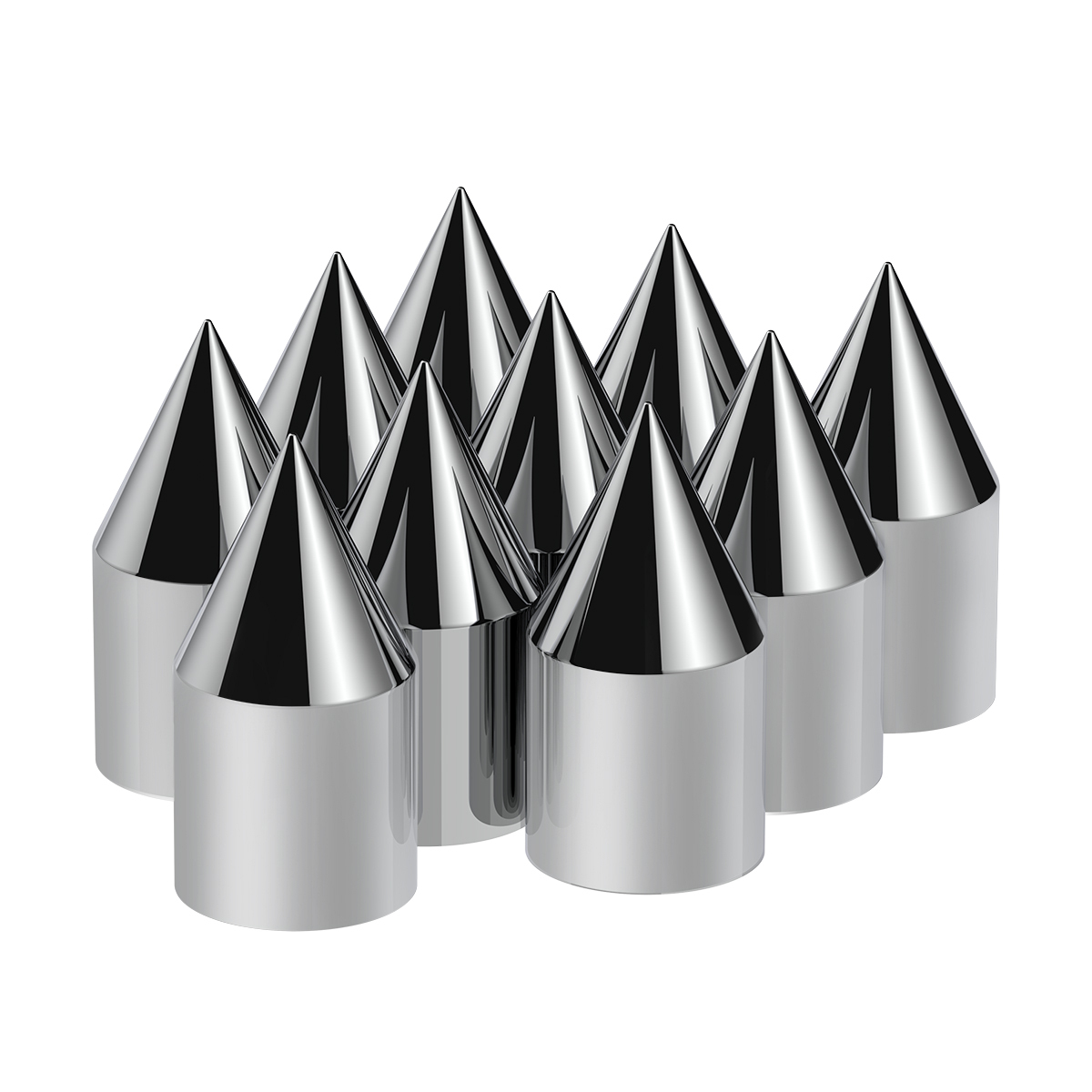 1-1/8" x 2-13/16" Chrome Plastic Spike Nut Covers - Push-On (Color Box Of 10) - Thumbnail 9