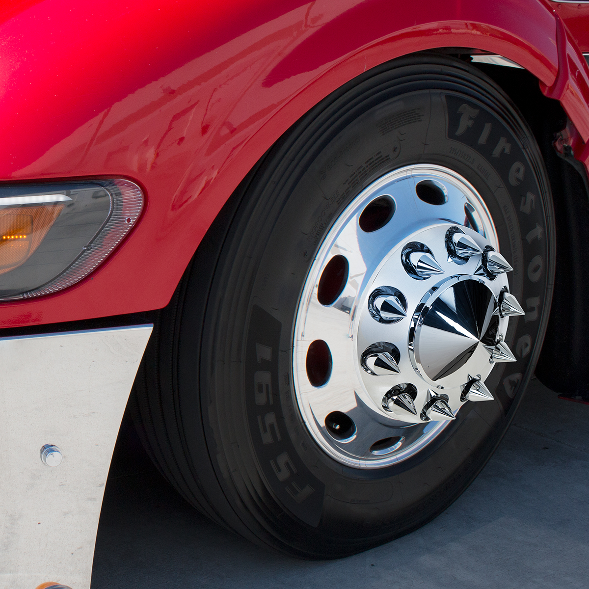 33mm X 3-1/8" Chrome Plastic Spike Push-On Nut Covers - Color Box Of 10 - Thumbnail 3