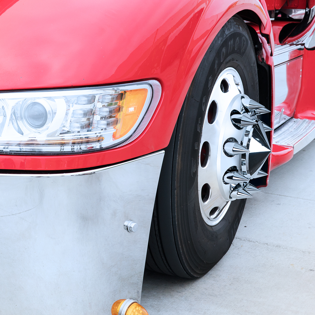 33mm X 3-1/8" Chrome Plastic Spike Push-On Nut Covers - Color Box Of 10 - Thumbnail 4