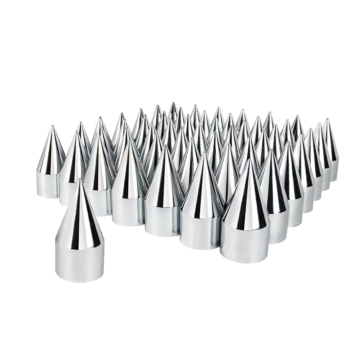 1-1/2" X 4-1/8" Chrome Plastic Spike Nut Covers - Push-On (60-Pack) - Thumbnail 7