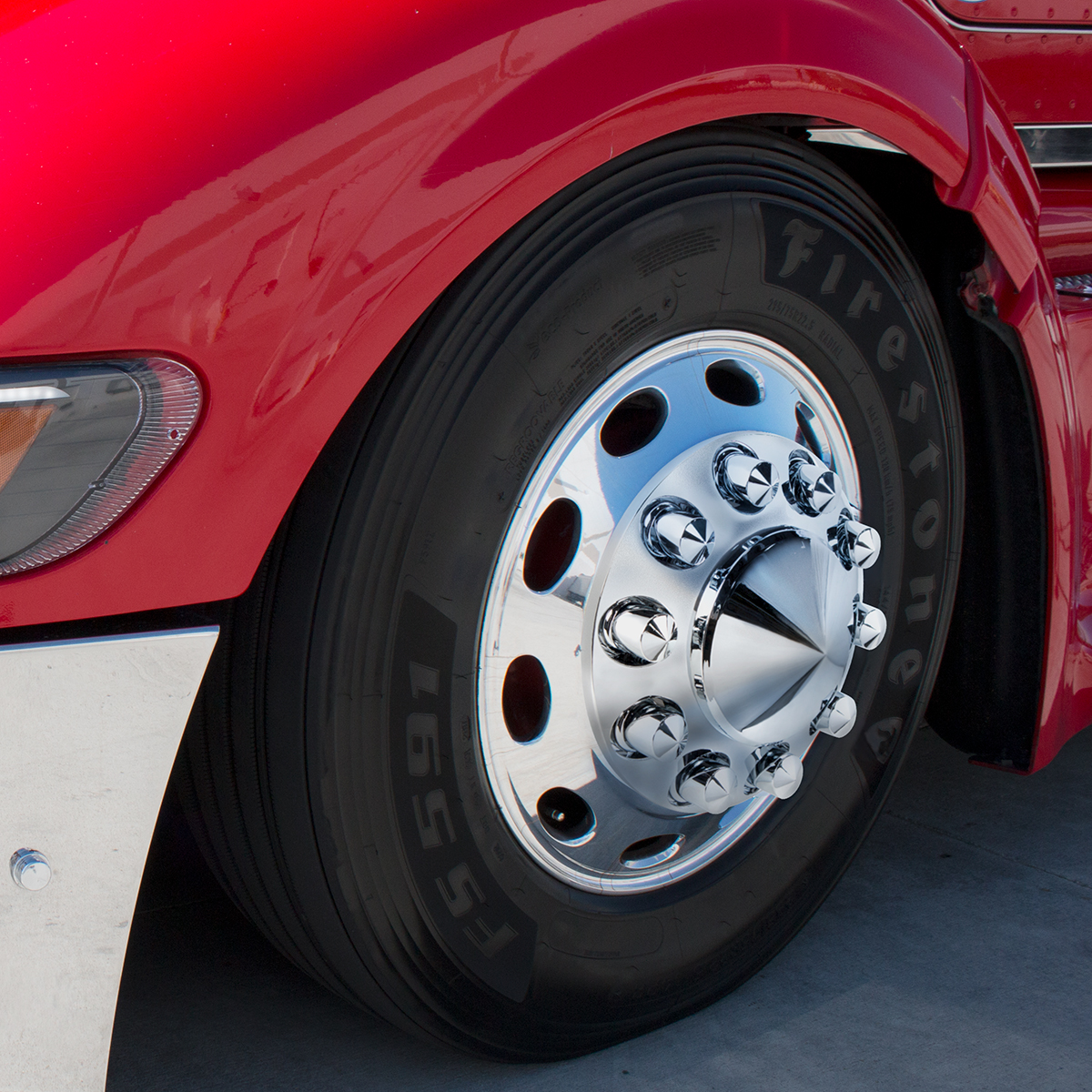 33mm x 2-1/4" Chrome Plastic Pointed Nut Covers - Push-On With Flange (Color Box of 10) - Thumbnail 3