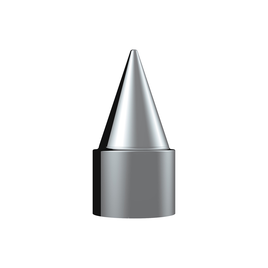 1-1/2" X 4-1/4" Chrome Plastic Stiletto Nut Covers - Push-On (10-Pack) - Thumbnail 2