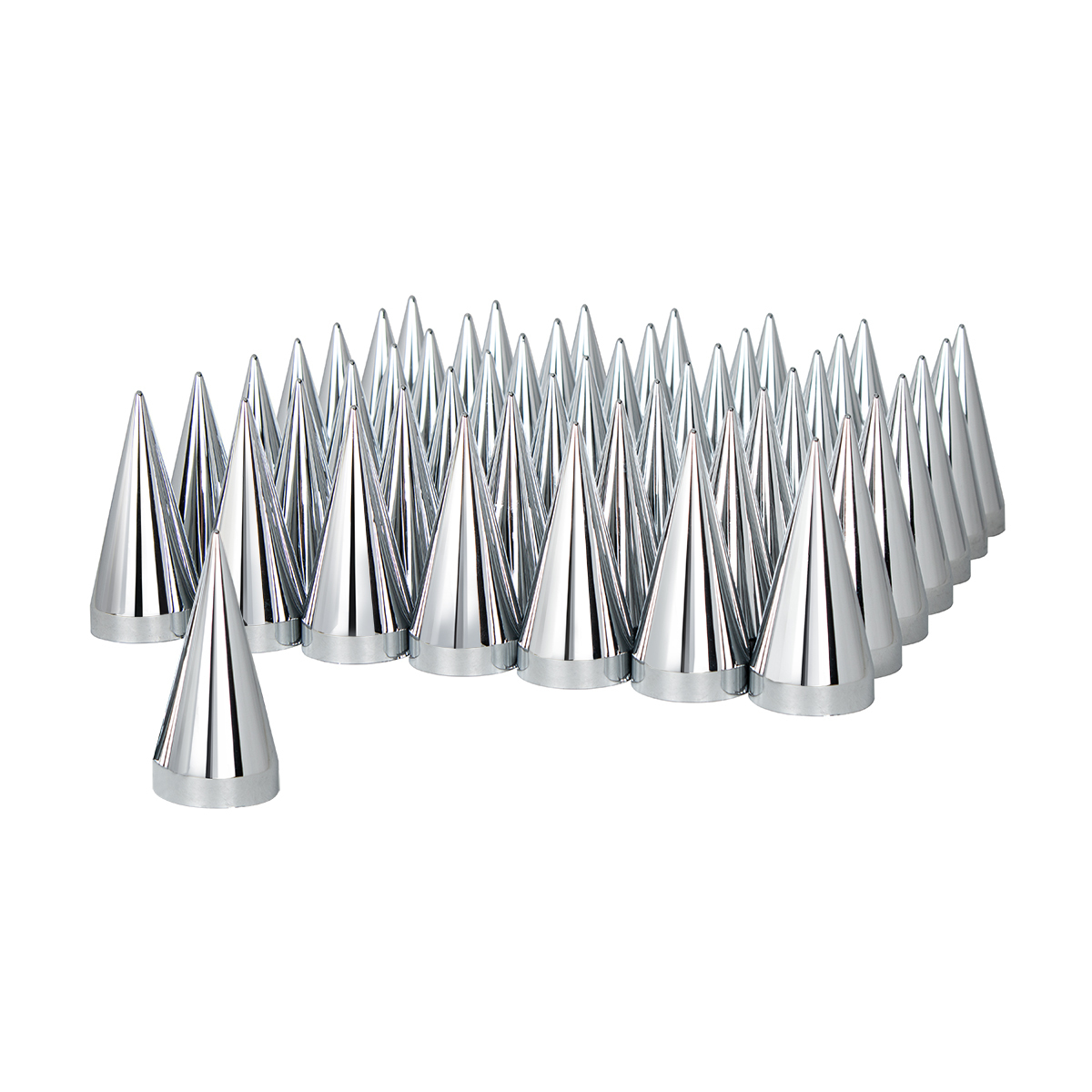 33mm x 4-1/2" Chrome Plastic X Spike Nut Covers - Thread-On (60-Pack) - Thumbnail 7