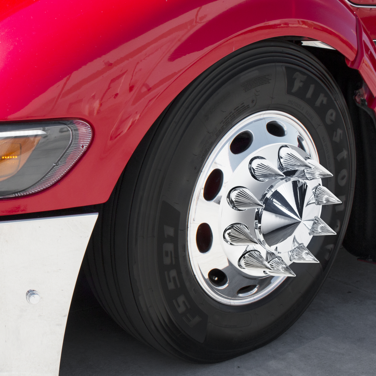 33mm x 4-3/8" Chrome Plastic Razor Nut Covers - Thread-On (60-Pack) - Thumbnail 2