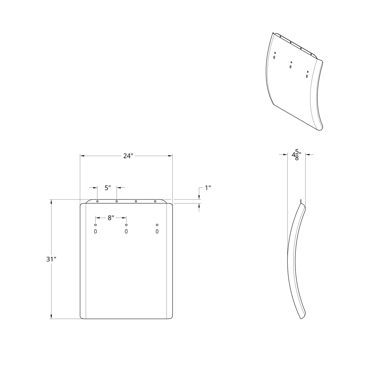 24" X 31" Stainless Quarter Fender Blank Only - Thumbnail 2