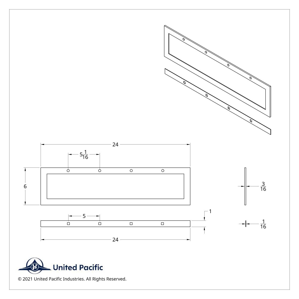 24" X 6" Quarter Fender Top Mud Flap With Mounting Hardware (Pair) - Thumbnail 2