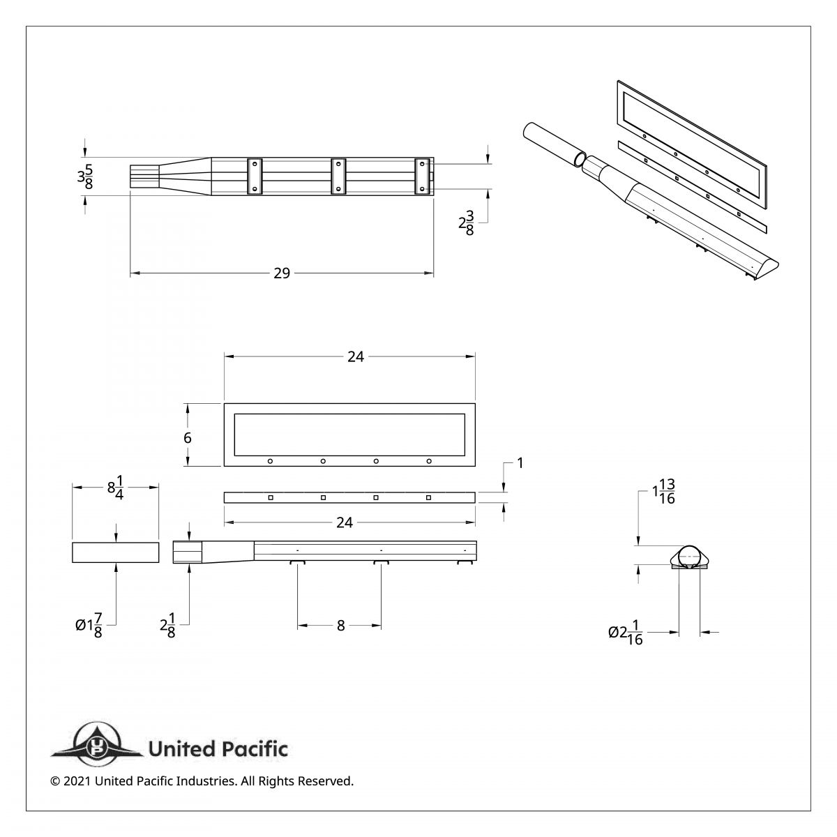 Deluxe 36" Stainless Quarter Fender Bracket Kit - Triangle - Thumbnail 4