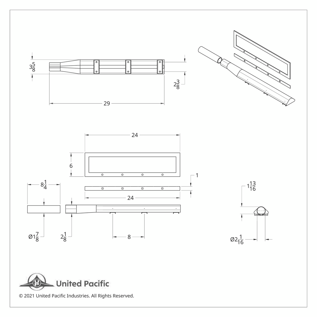 Deluxe 36" Stainless Quarter Fender Bracket Kit - Triangle - Thumbnail 5