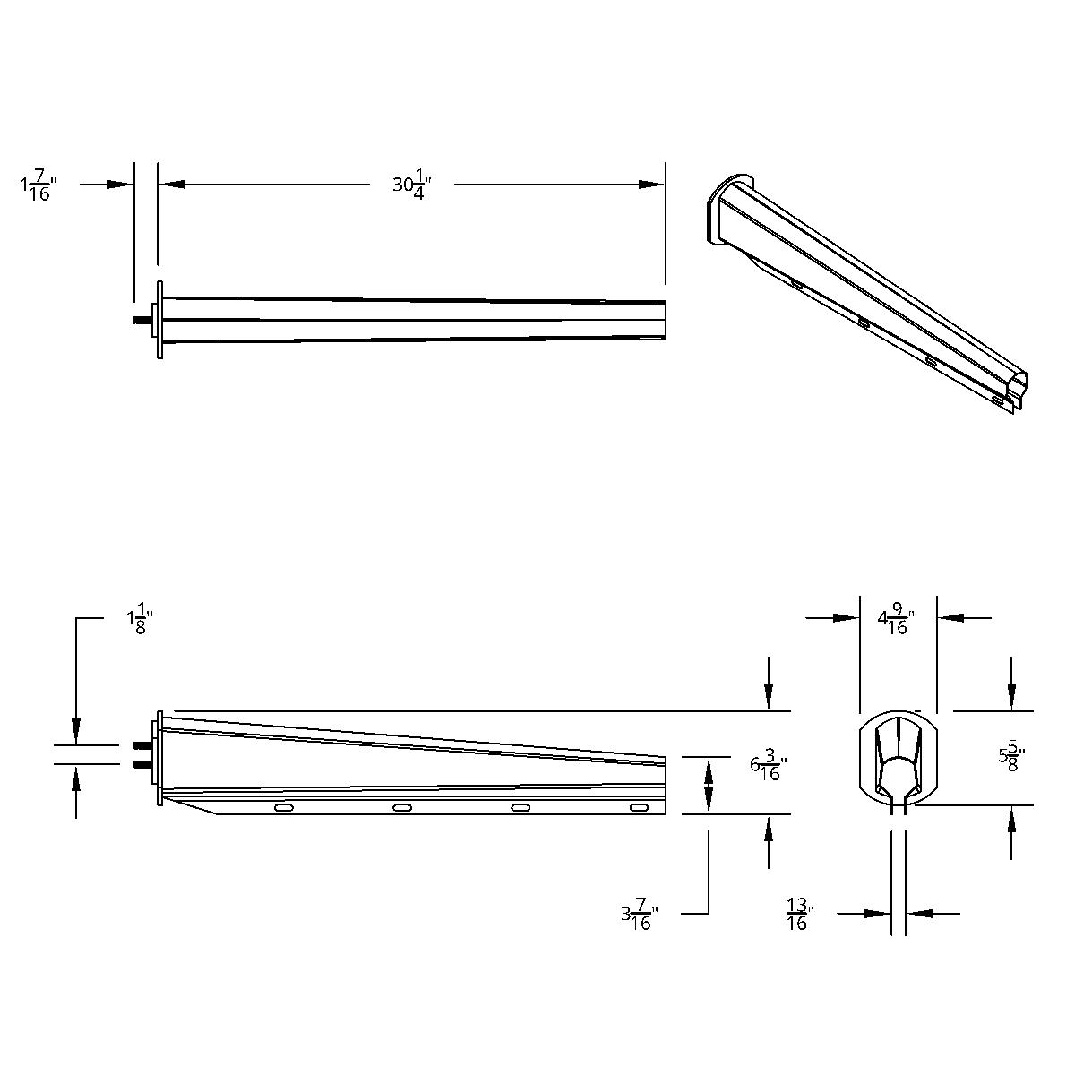 30" Stainless Steel Heavy Duty Mud Flap Hangers - 1-1/8" Bolt Pattern (Pair) - Thumbnail 5