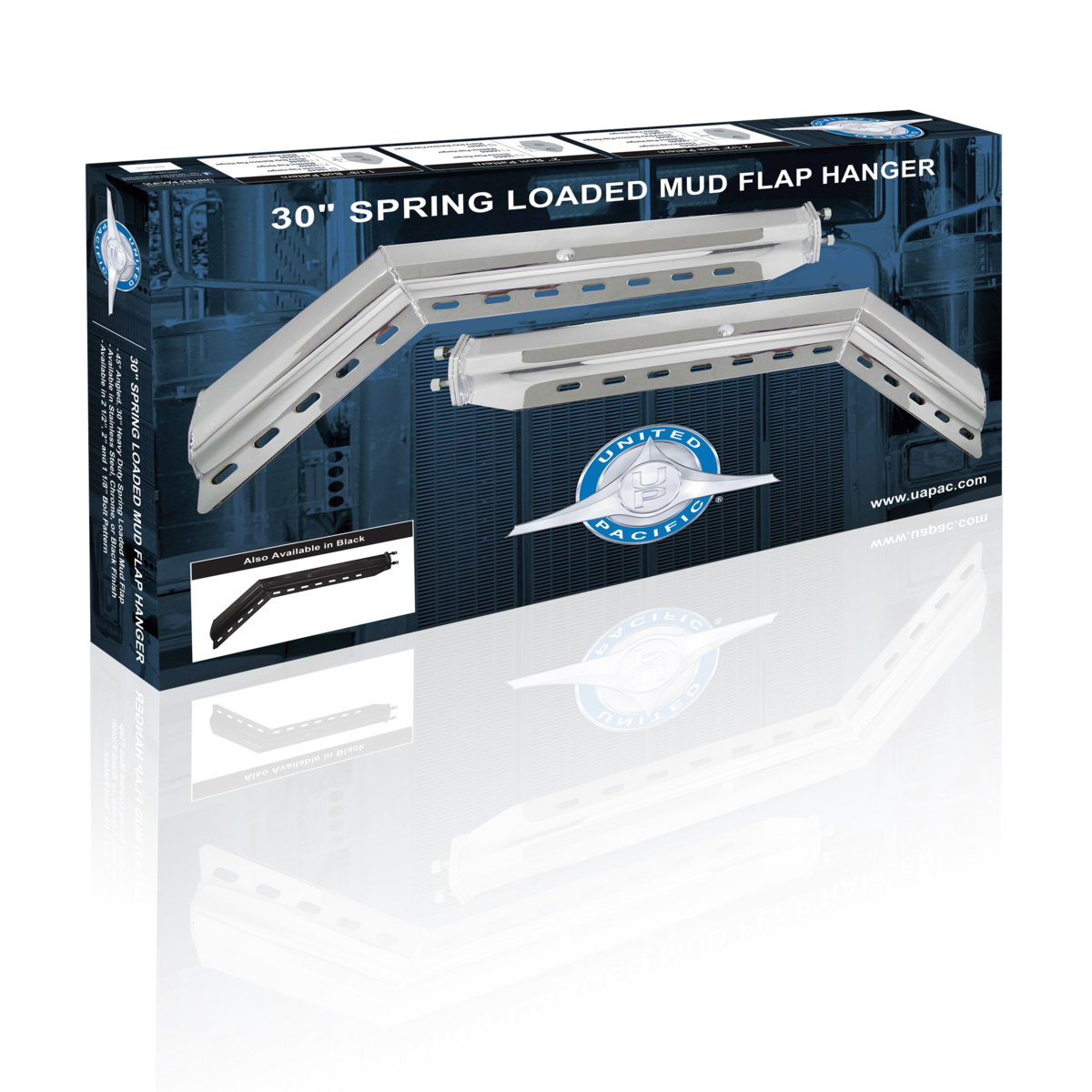 30" 430SS 45-Degree Angled Heavy Duty Mud Flap Hangers-2.5" Bolt Pattern (Pair) - Thumbnail 6