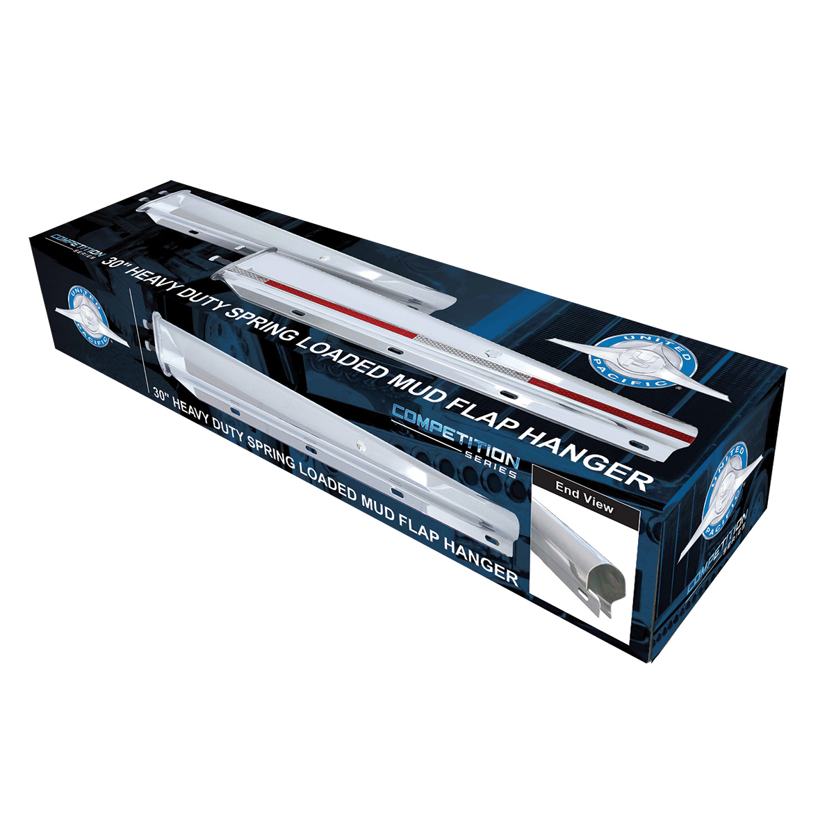 30" Stainless Steel Heavy Duty Mud Flap Hangers With Reflector - 1-1/8" Bolt Pattern (Pair) - Thumbnail 3