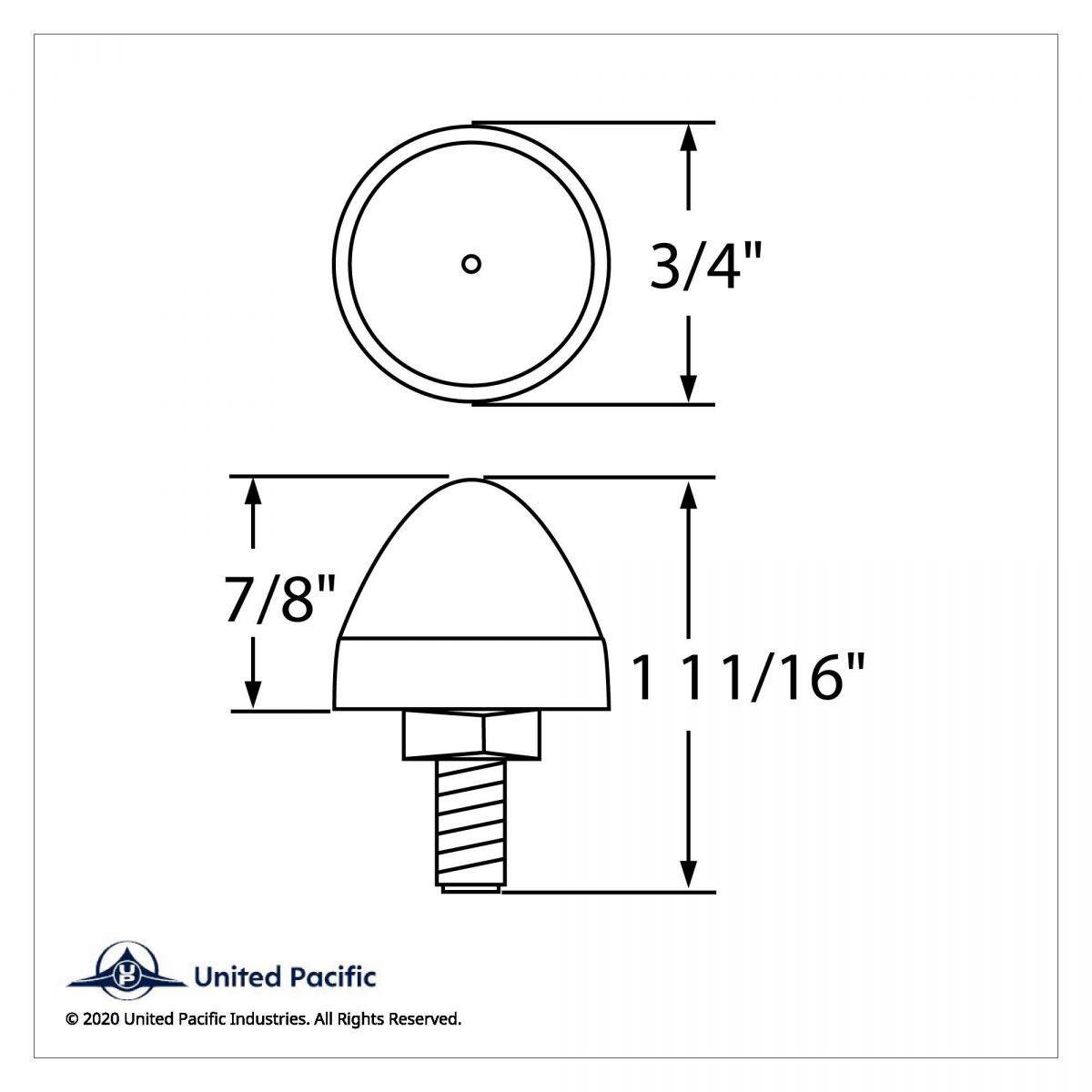 LED Bullet License Plate Fastener - Blue (2-Pack) - Thumbnail 5