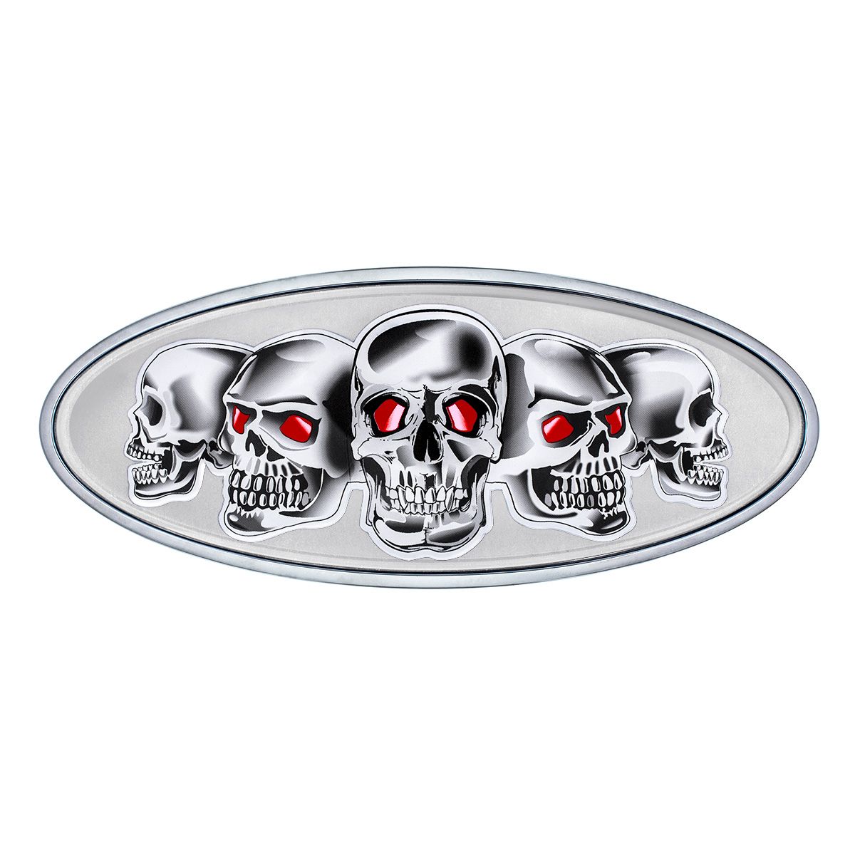 Chrome Die Cast Skull Emblem - Silver