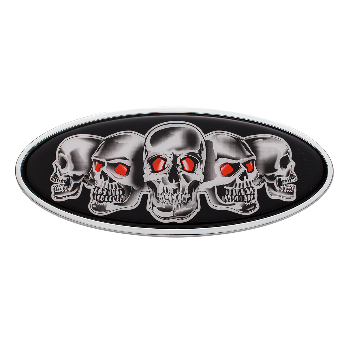 Chrome Die Cast Skull Emblem - Black - Thumbnail 10