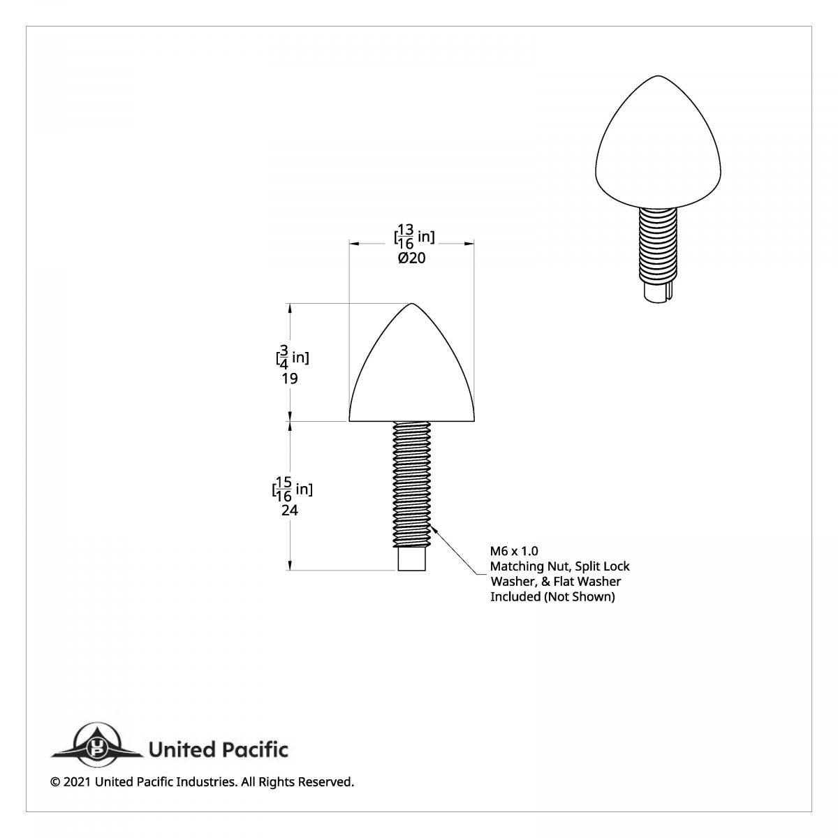 Chrome Bullet License Plate Fastener (4-Pack) - Thumbnail 4