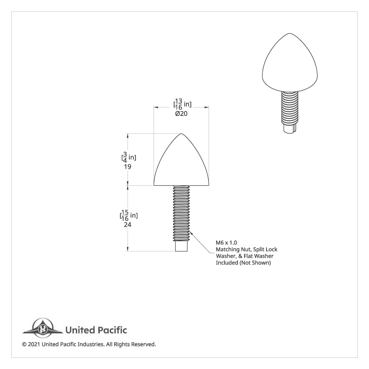 Chrome Bullet License Plate Fastener (4-Pack) - Thumbnail 6