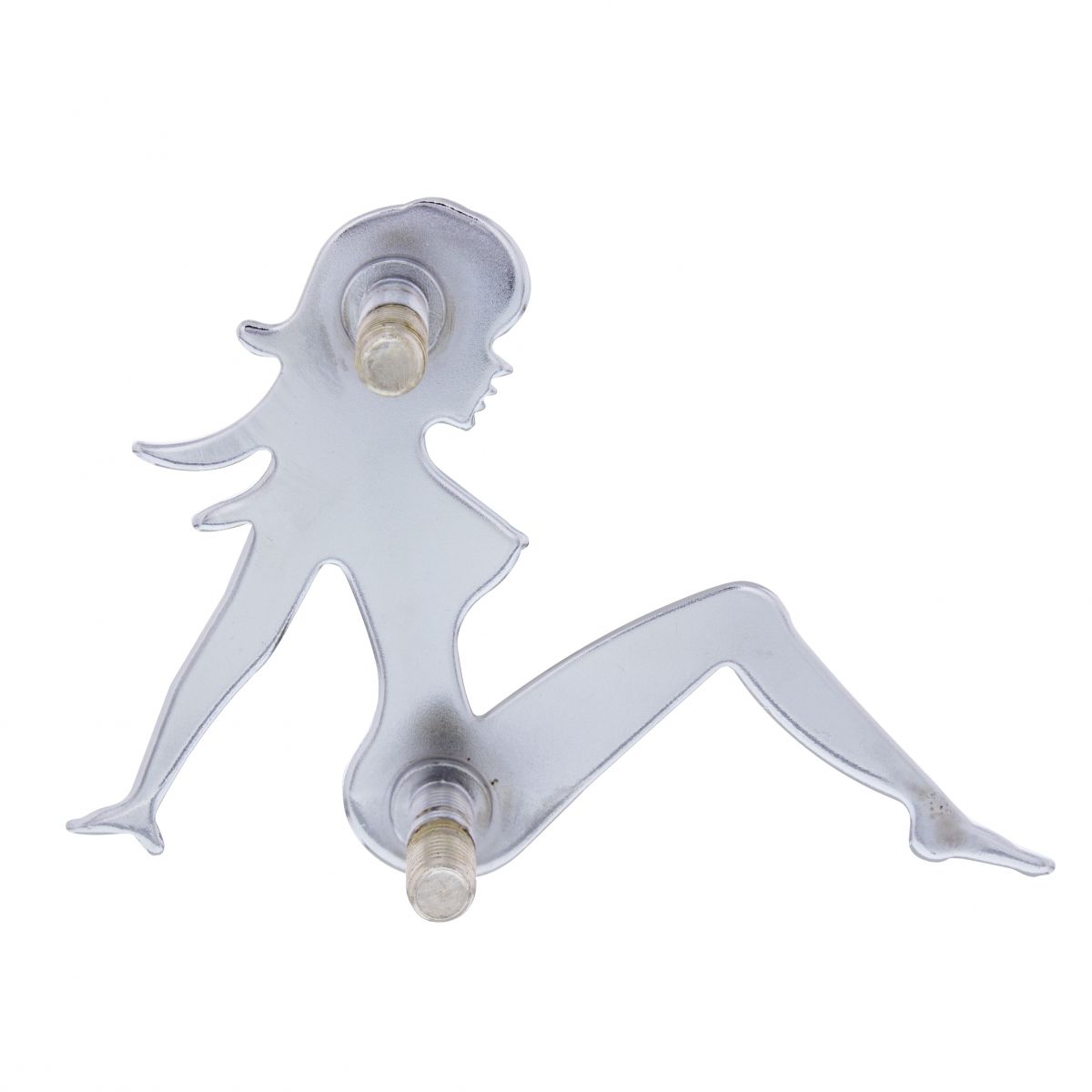 3" X 4-1/2" Chrome Sitting Lady Cutout - Facing Left - Thumbnail 2