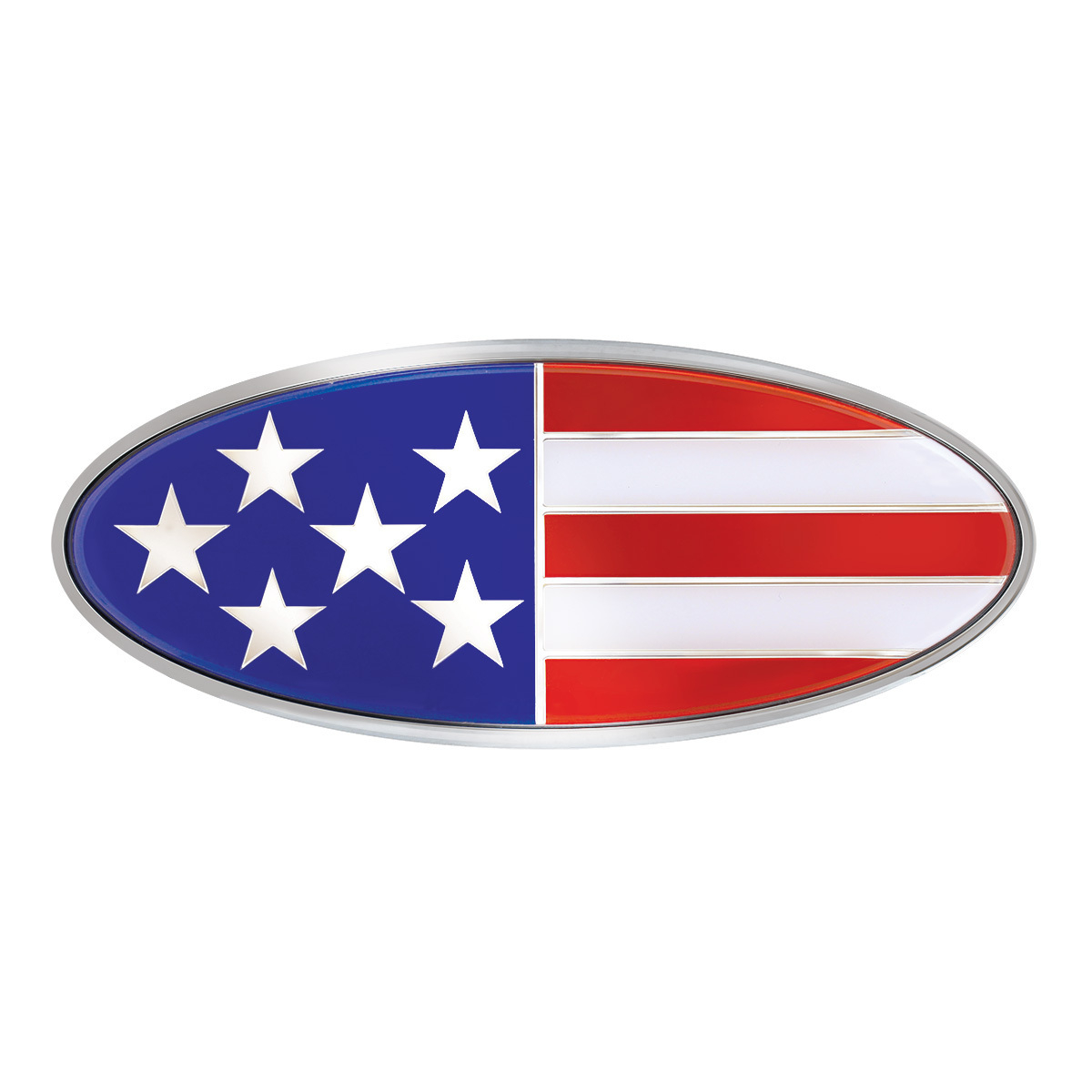 Chrome Die Cast Oval Emblem - USA Flag - Thumbnail 7