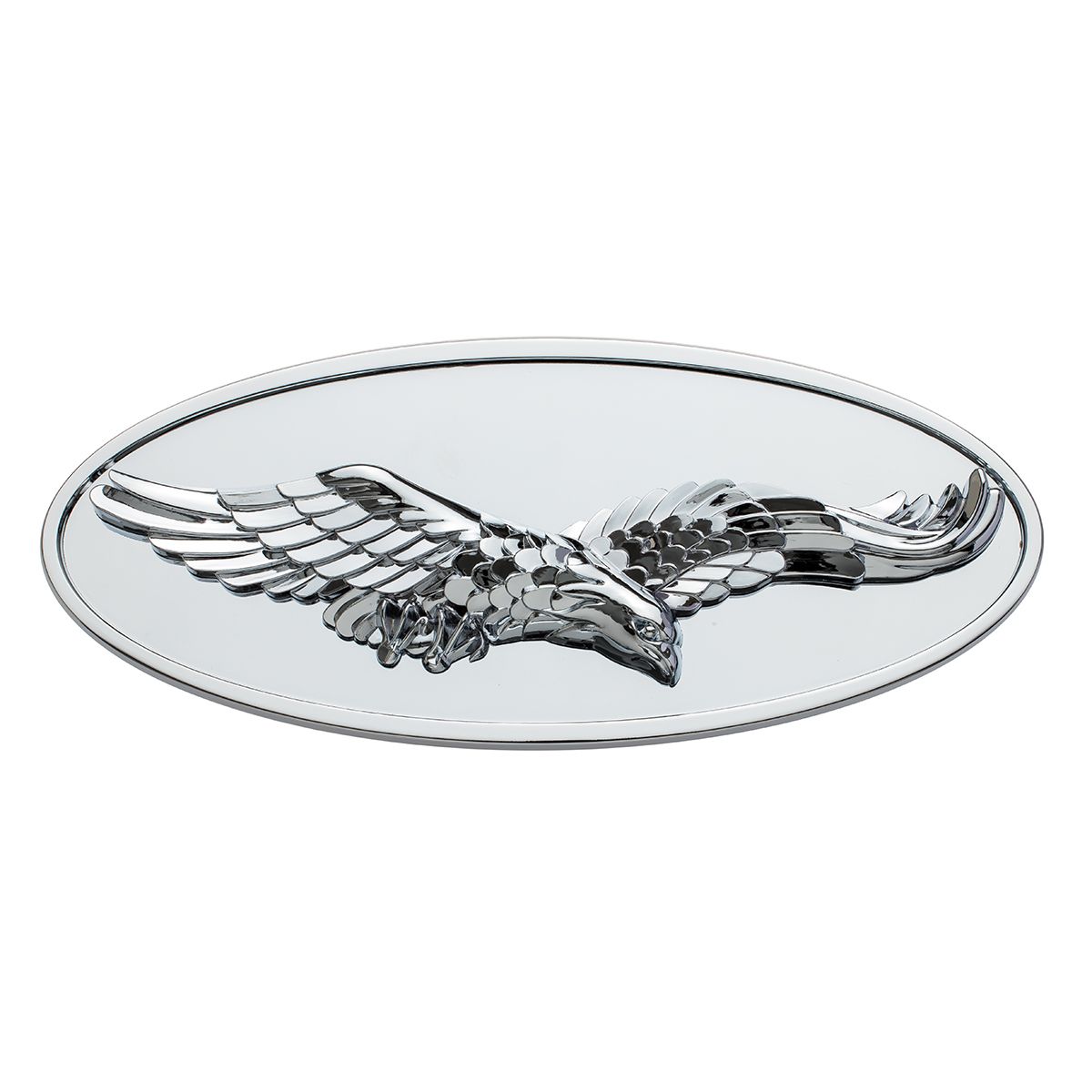 Chrome Die Cast Oval Emblem - 3D Eagle