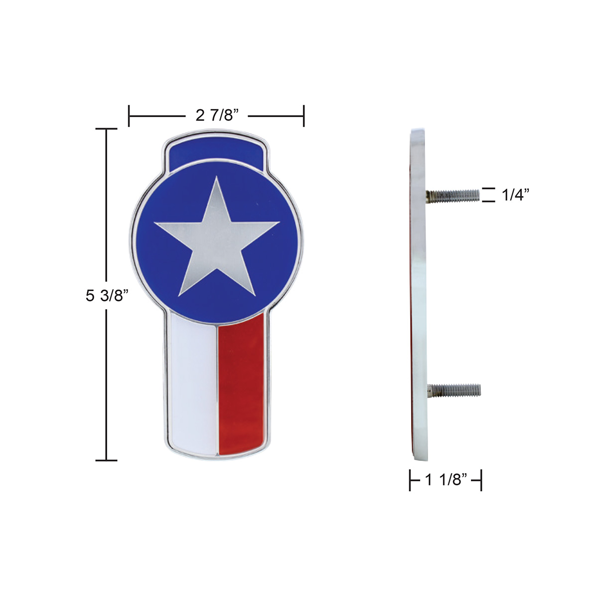 Chrome Die Cast Texas Flag Emblem - Thumbnail 4