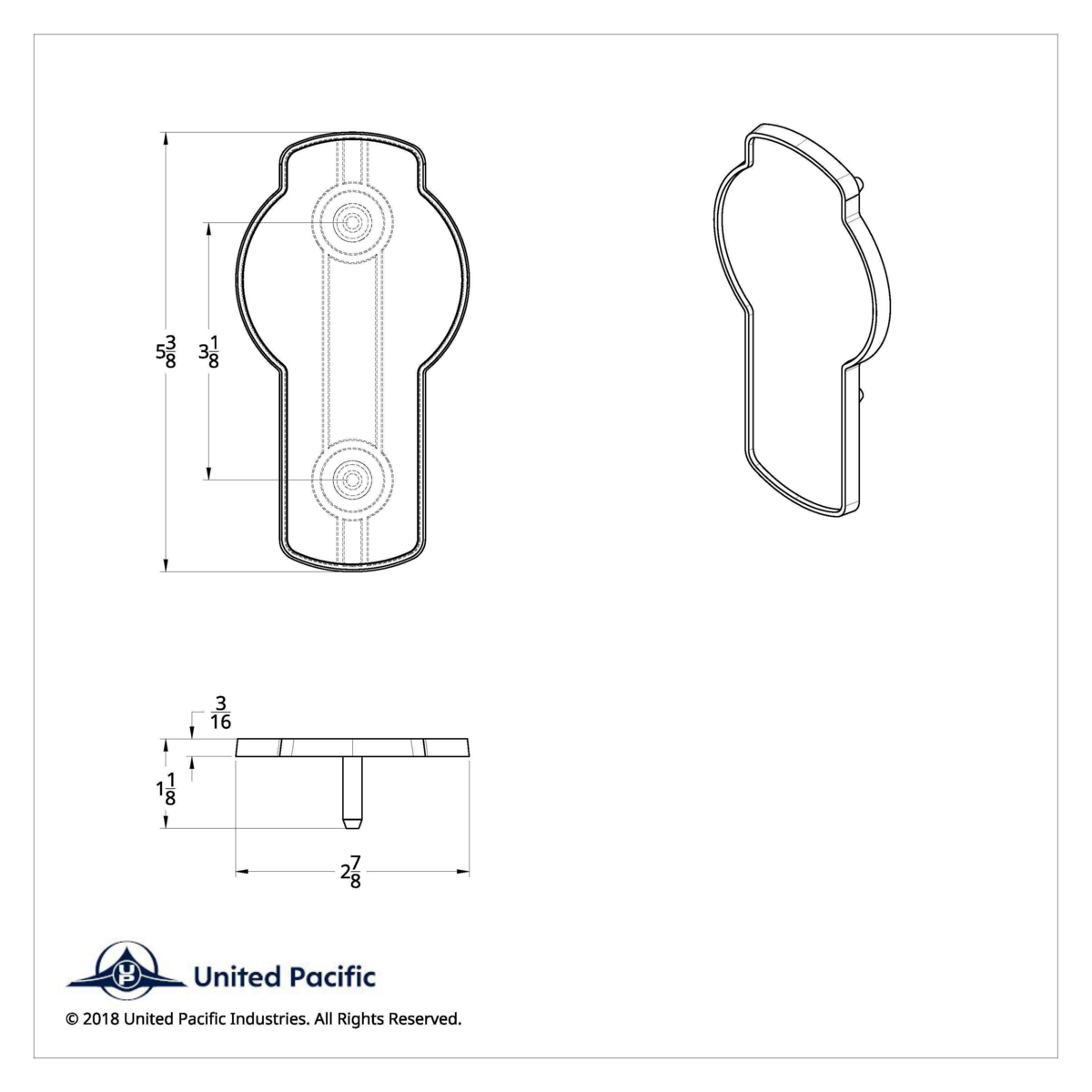 Chrome Die Cast Mexico Flag Emblem - Thumbnail 7