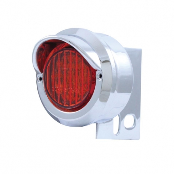 9 LED Mud Flap Hanger End Light With Visor - Red LED/Red Lens