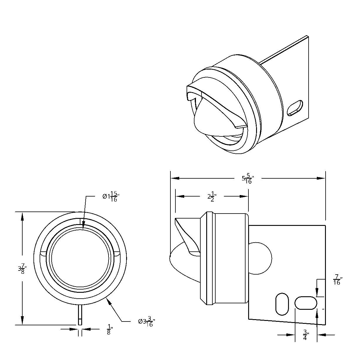 9 LED Beehive Mud Flap Hanger End Light With Visor - Amber LED/Amber Lens - Thumbnail 2