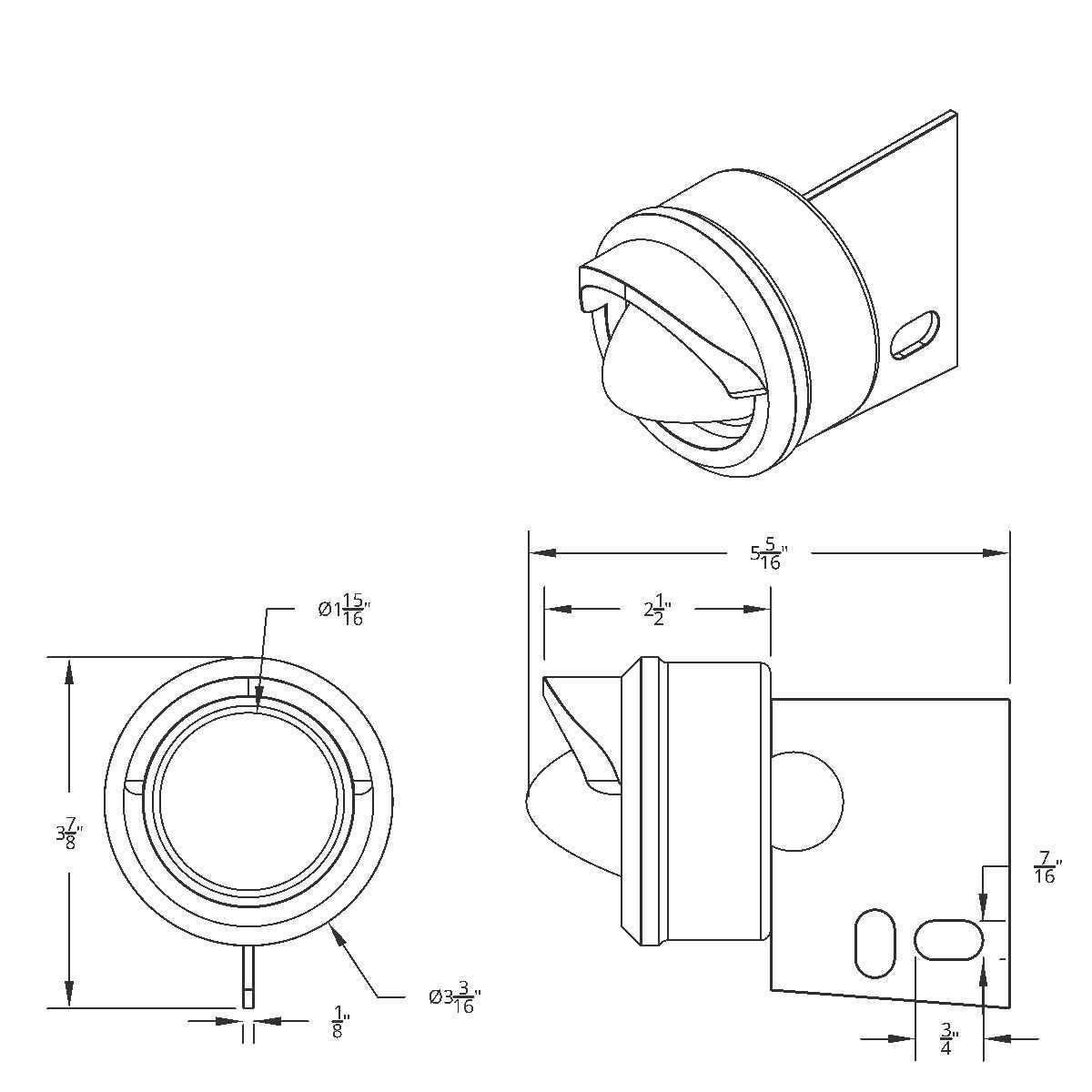 9 LED Beehive Mud Flap Hanger End Light With Visor - Red LED/Clear Lens - Thumbnail 2