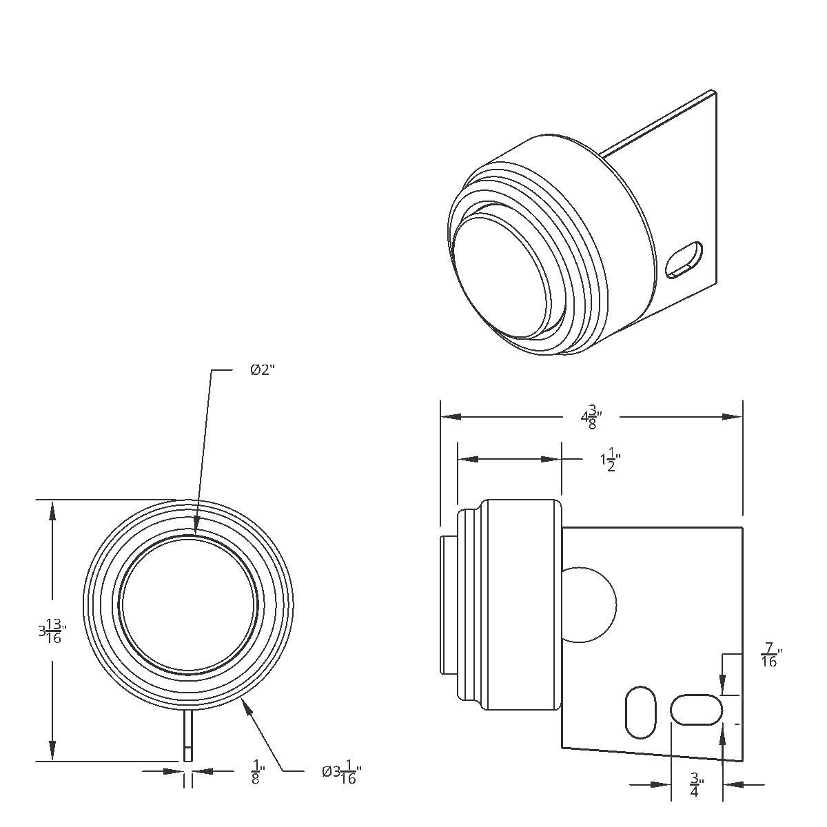 9 LED Mud Flap Hanger End Light With Grommet - Red LED/Red Lens - Thumbnail 2