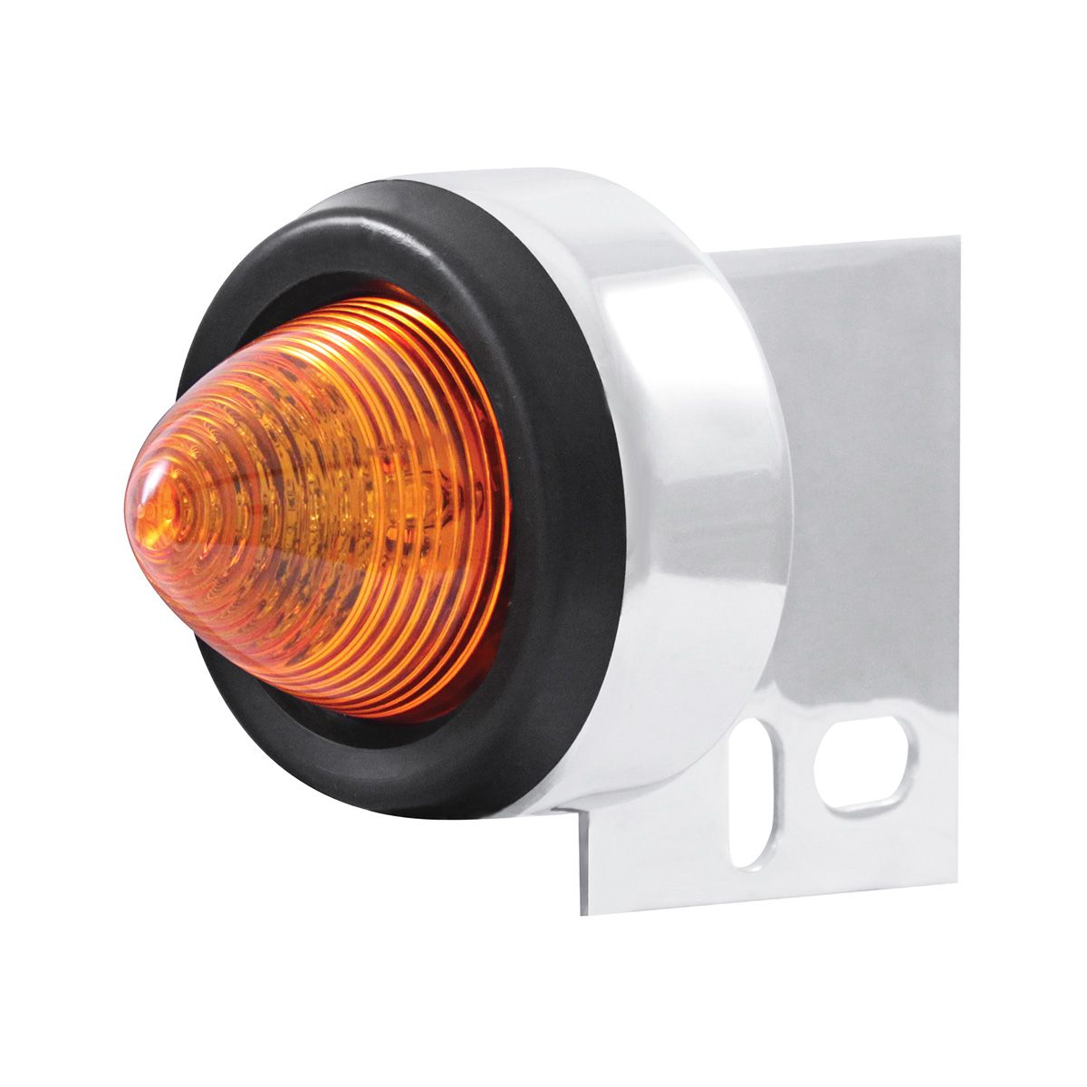 9 LED Beehive Mud Flap Hanger End Light With Grommet - Amber LED/Amber Lens