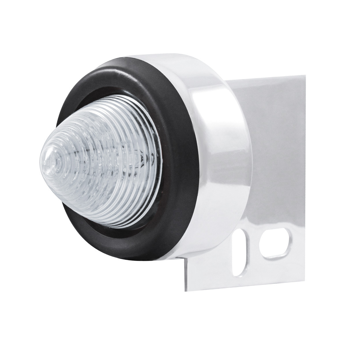 9 LED Beehive Mud Flap Hanger End Light With Grommet - Amber LED/Clear Lens - Thumbnail 3