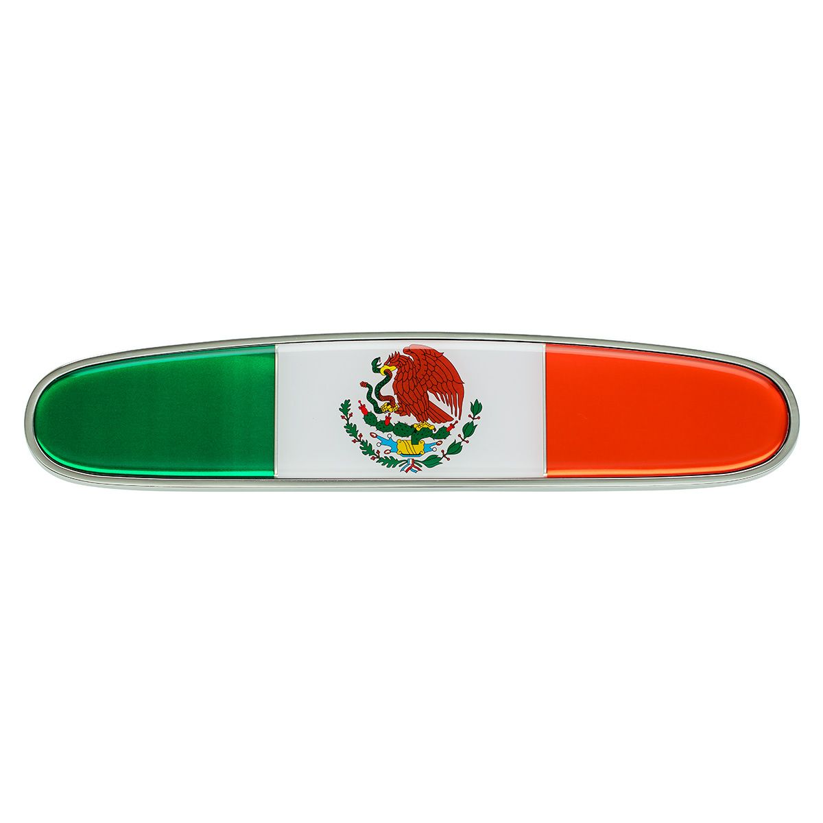 Chrome Die Cast Mexico Flag Emblem
