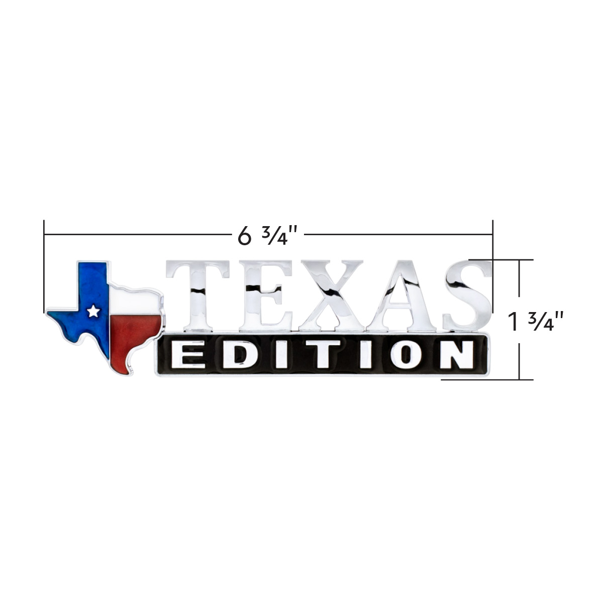 Chrome Die Cast "Texas Edition" Accent Emblem - Thumbnail 4