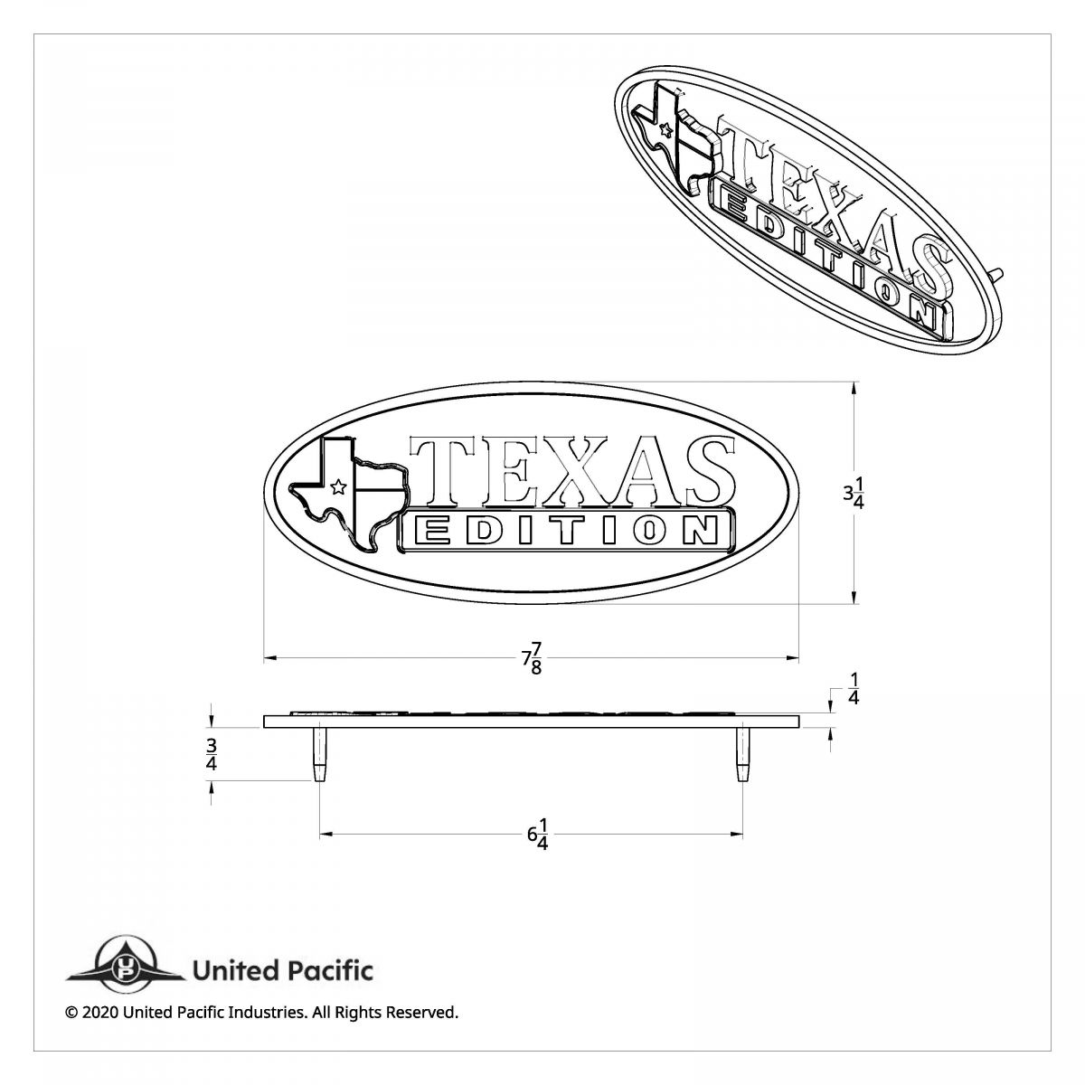 Chrome Die Cast Oval Emblem - "Texas Edition" - Thumbnail 7