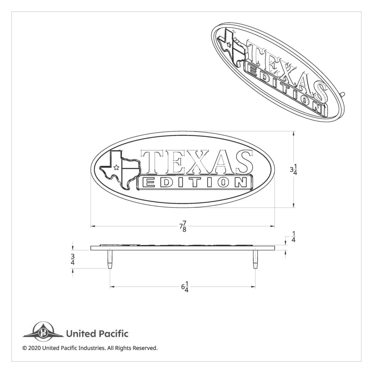 Chrome Die Cast Oval Emblem - "Texas Edition" - Thumbnail 9