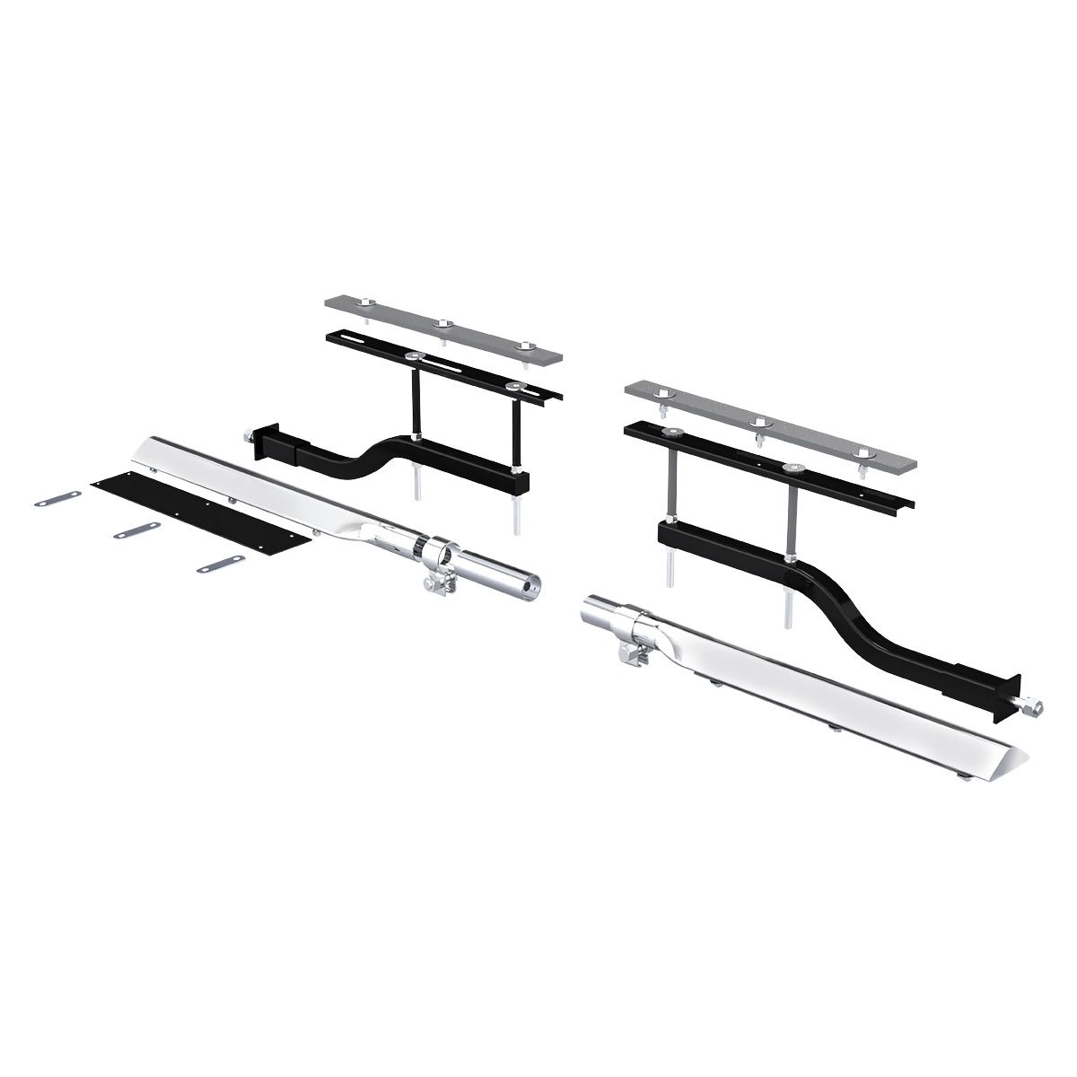 29" 430 Stainless Steel Universal Standard Duty Half Fender Mounting Arm Kit (Pair)