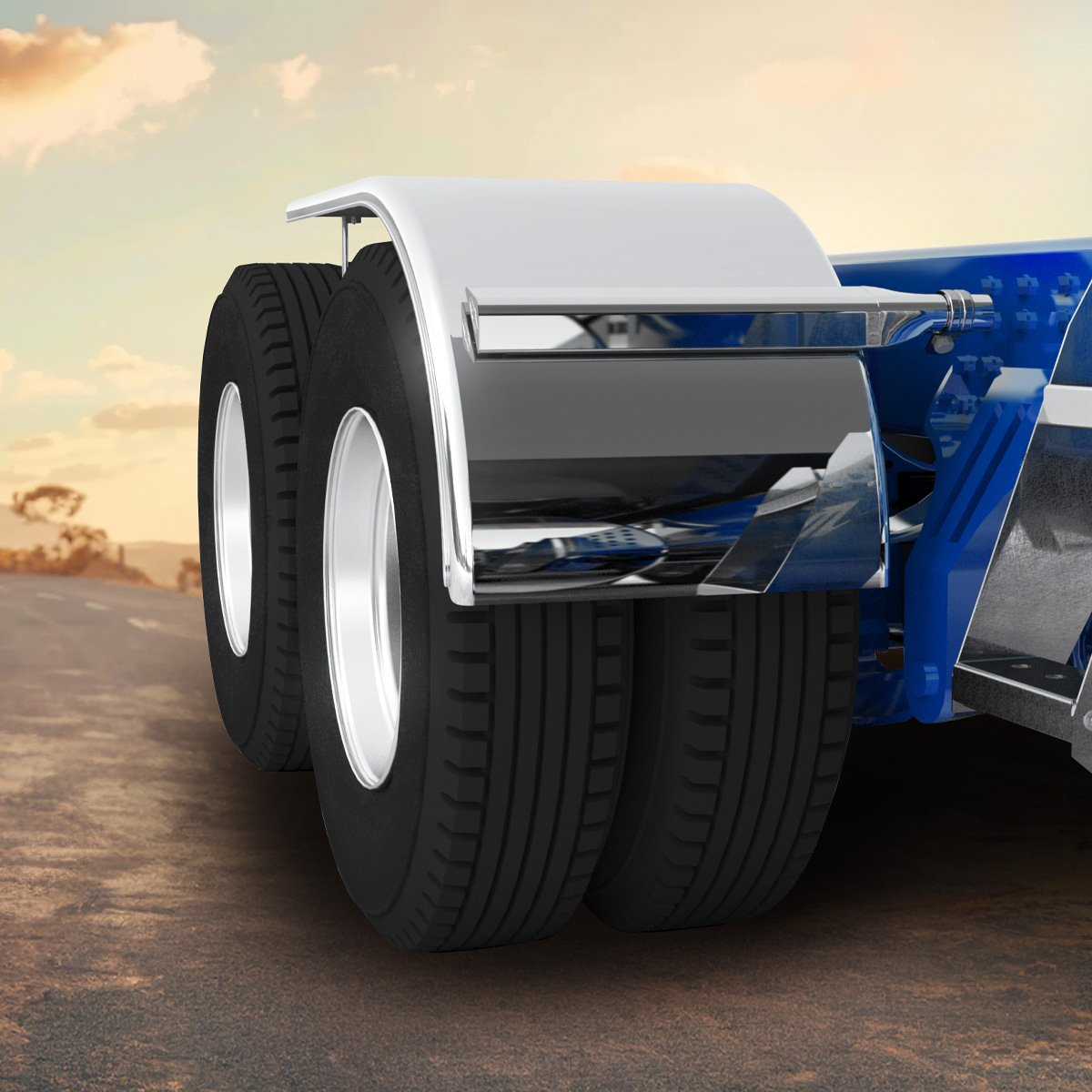 60" 430 Stainless Steel (16ga) Smooth Half Fender - SE Series (Pair) - Thumbnail 9