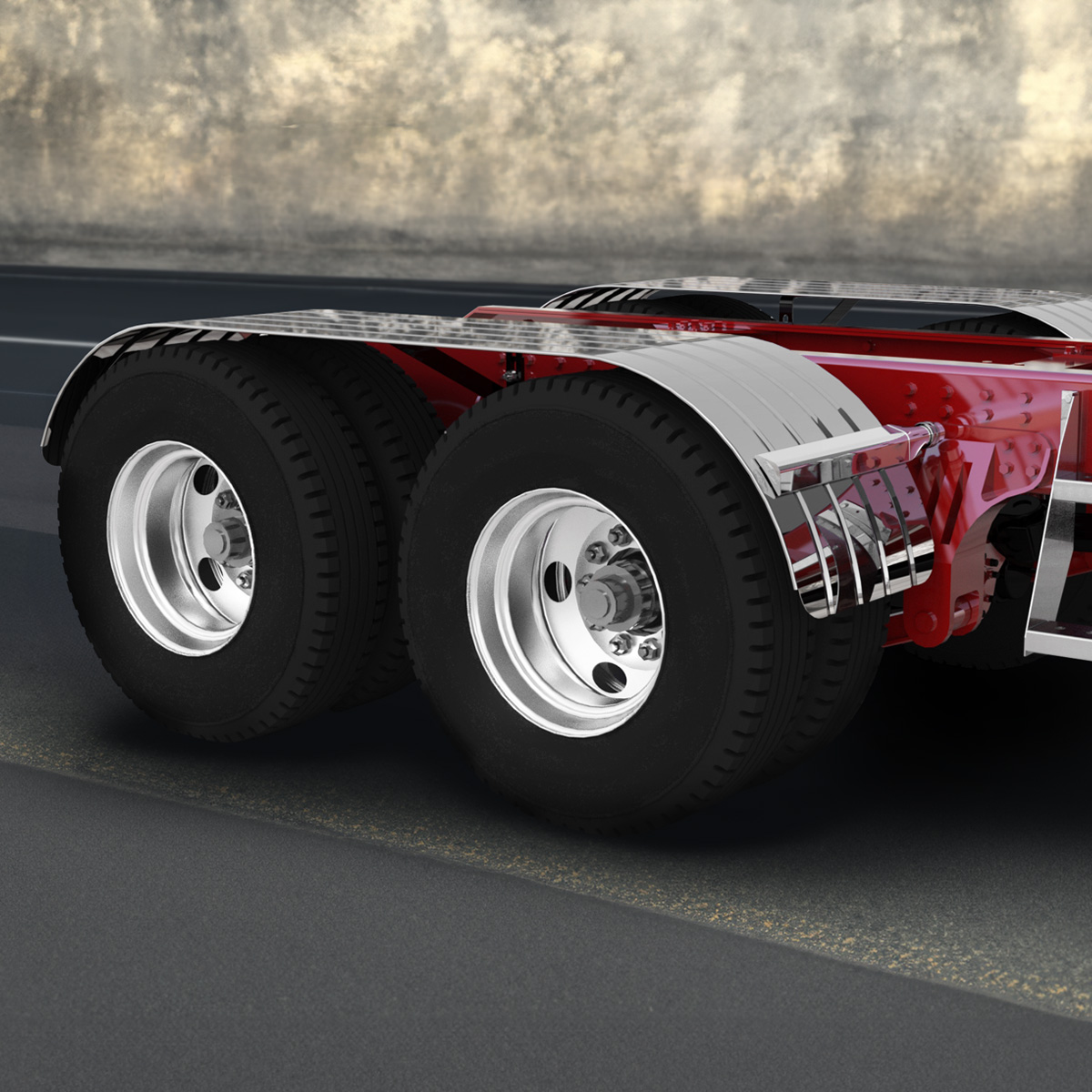 120" 430 Stainless Steel (16ga) Beaded Edge Ribbed Full Fender 54" Spread - SR Series (Pair) - Thumbnail 10