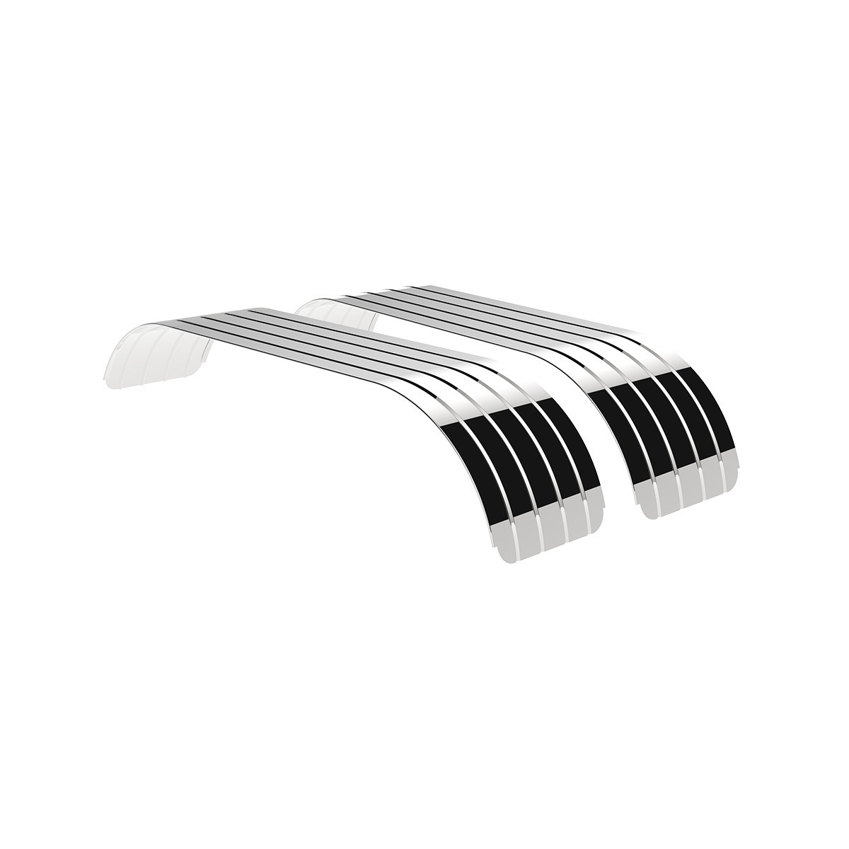 120" 430 Stainless Steel (16ga) Beaded Edge Ribbed Full Fender 60" Spread - SR Series (Pair) - Thumbnail 12