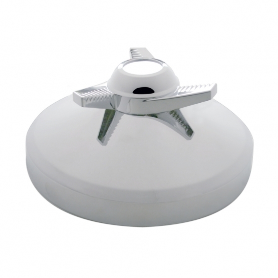 8" Chrome Rear Hubcap With 3 Bar Spinner - Left Swing Bars