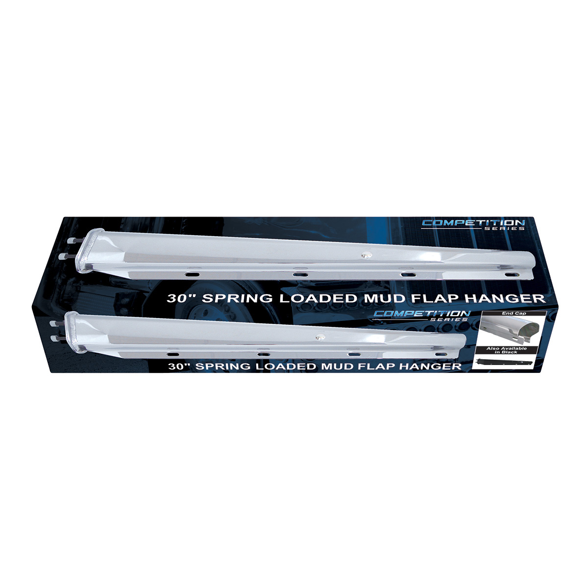 30" Chrome Heavy Duty Mud Flap Hangers - 2.5" Bolt Pattern - Competition Series (Pair) - Thumbnail 3